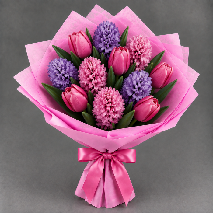 Букет тюльпанов и гиацинтов